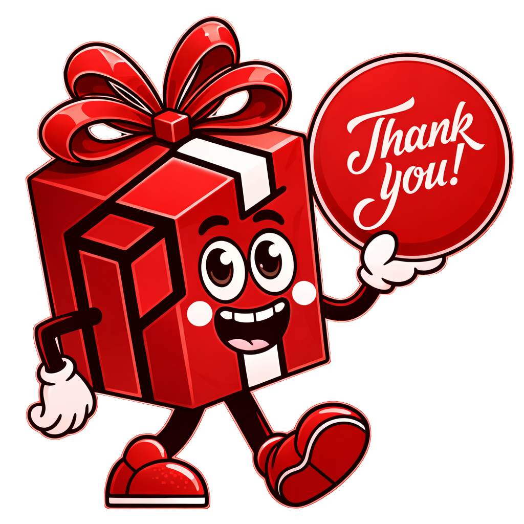Gift Box Illustration With Thank You Message