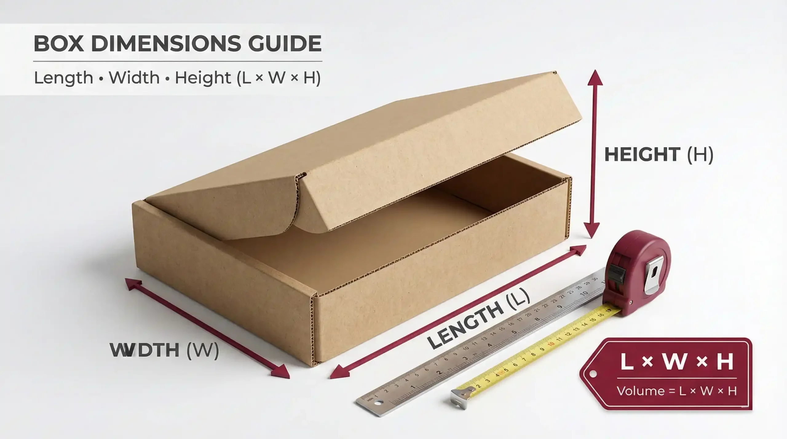 Length, Width, Height Dimensions for Boxes (L × W × H) — The Complete Packaging Guide