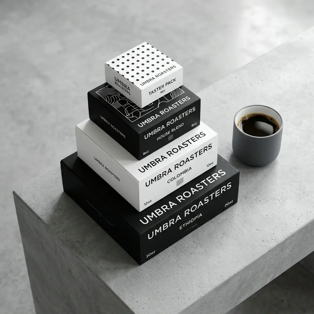 Minimal Coffee Black and White Box