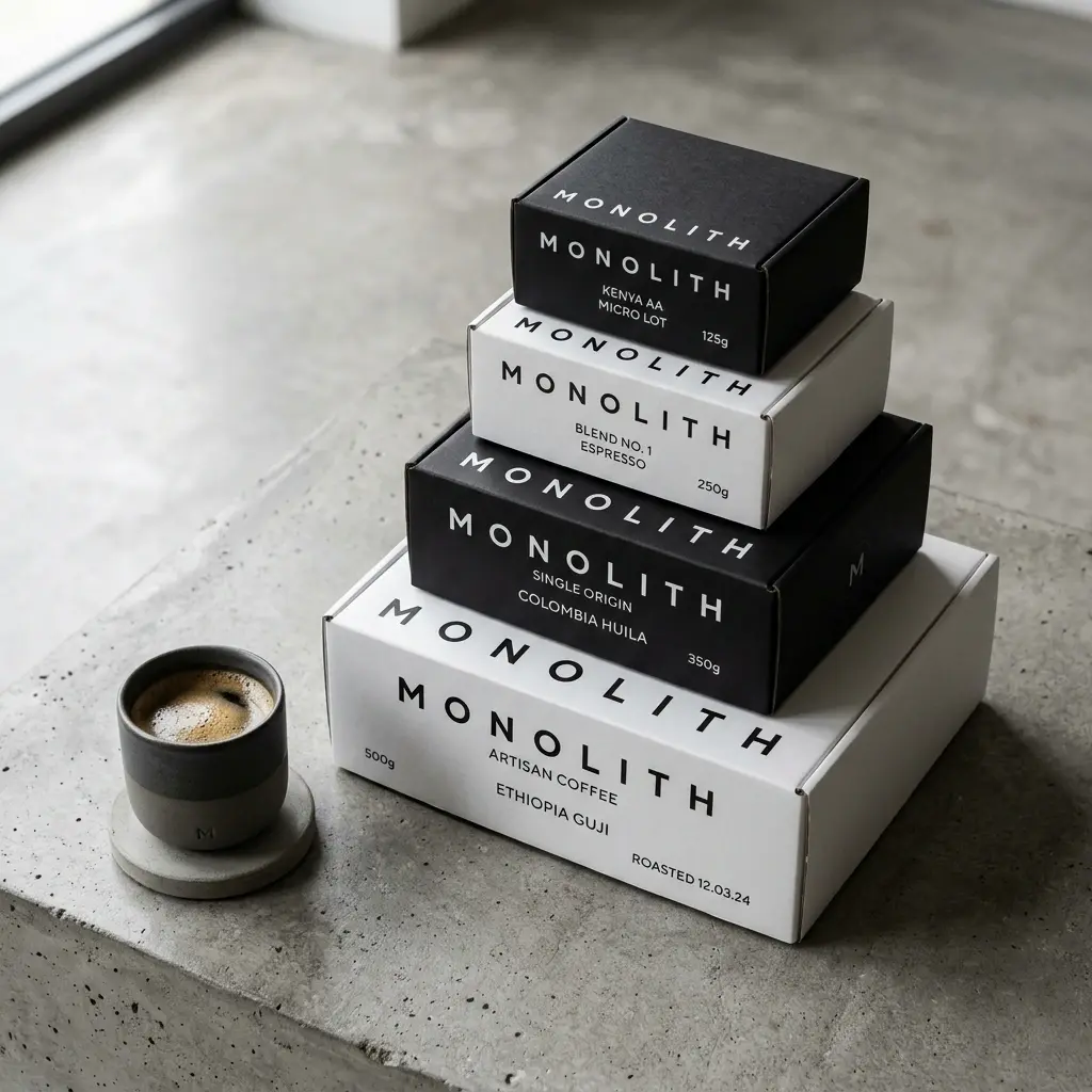 Minimal Coffee Black and White Box