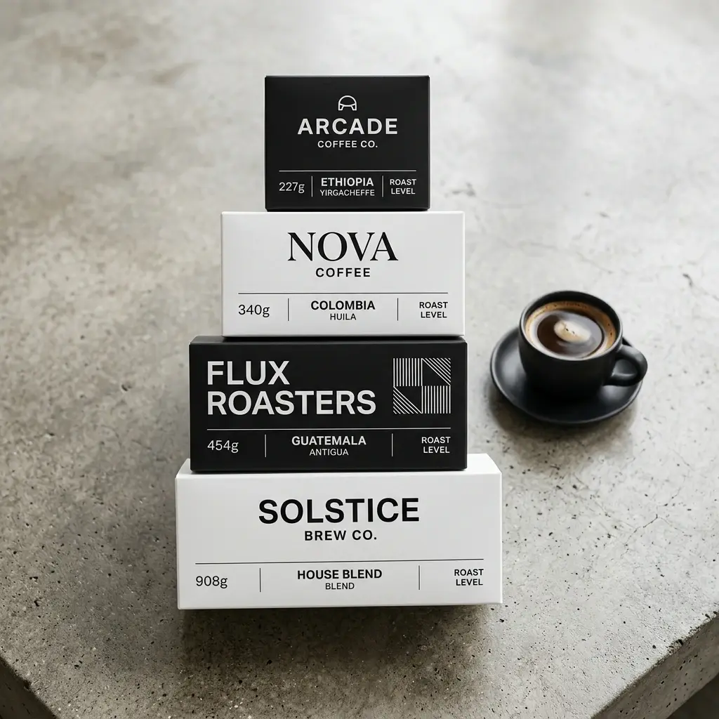 Minimal Coffee Black and White Box