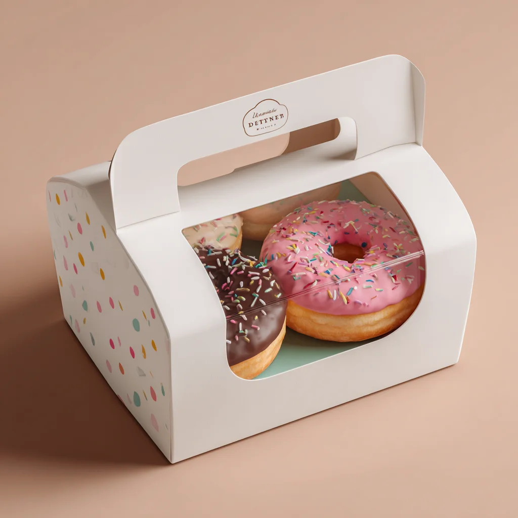 Decorative box with colorful donuts