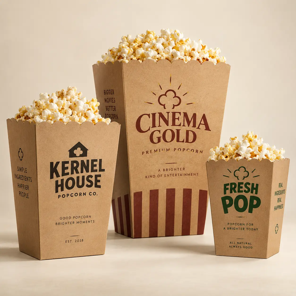 Kraft Popcorn Boxes