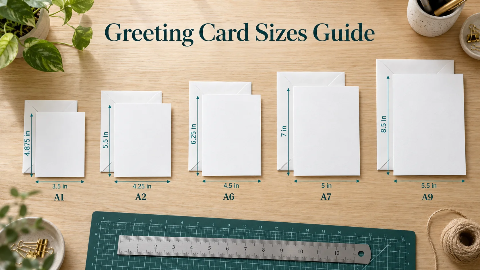 Standard Greeting Card Size Guide: Every Dimension in Inches, cm & mm (2026)